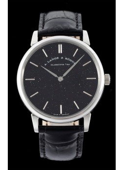 A.Lange & Sohne Saxonia Thin Reloj Réplica Suizo Caja De Acero Dial Negro