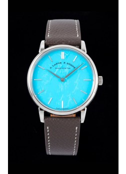 A.Lange & Sohne Saxonia Thin Reloj Suizo Réplica Caja de Acero Dial Azul Tiffany