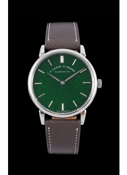 A.Lange & Sohne Saxonia Thin Reloj Réplica Suizo Caja de acero Dial verde