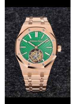 Audemars Piguet Royal Oak  Flying Tourbillon 41mm en 904L Oro Rosado con Dial Verde