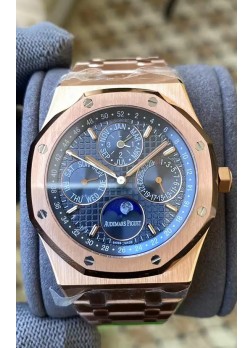 Audemars Piguet Royal Oak Calendario Perpetuo Réplica Suizo Acero 904L Caja en Oro Rosado