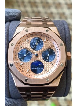 Audemars Piguet Royal Oak Calendario Perpetuo Réplica Suizo Acero 904L Caja en Oro Rosado
