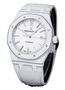Audemars Piguet Royal Oak Ref.15400 Reloj con Caja de Carbono Forjado Dial Blanco en Réplica Espejo 1:1