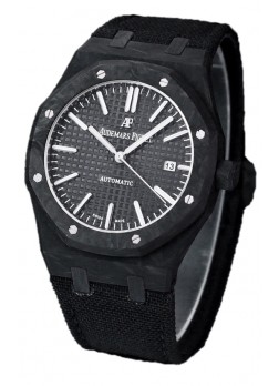 Audemars Piguet Royal Oak Ref.15400 Reloj con Caja de Carbono Forjado Dial Negro en Réplica Espejo 1:1