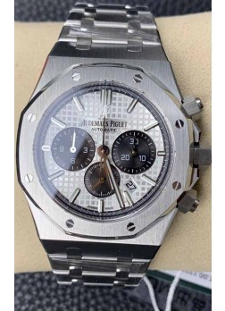 Audemars Piguet Royal Oak Chronograph Dial Blanco Correa Acero Reloj Réplica Suiza
