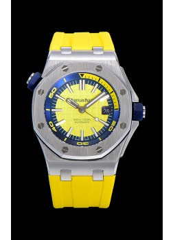 Audemars Piguet Royal Oak Reloj Réplica Suizo de Buzo Dial Amarillo de Acero 904L 1:1 Movimiento Calidad 3120 