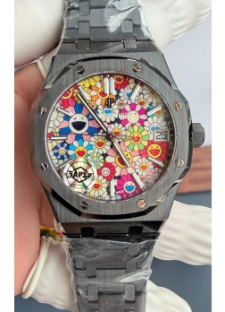 Reloj Audemars Piguet Super Clone Royal Oak de Cerámica Negra con Dial en forma de Girasol