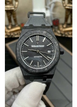 Audemars Piguet Royal Oak Super Clone 15400 - Reloj con Caja de Carbono Forjada, Dial Negro