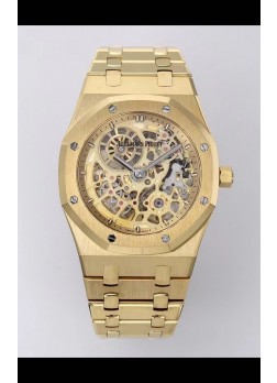 Reloj Audemars Piguet Super Clone Royal Oak Jumbo Extrafino con Caja Oro Amarillo