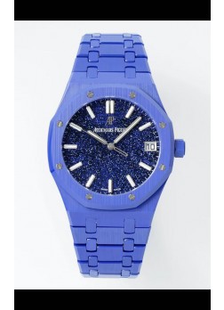 Audemars Piguet Royal Oak Super Clone 15500 Blue Ceramic Dial Estrellado Watch 