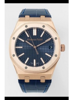 Audemars Piguet Royal Oak 15510OR 41MM Oro Rosado Dial Dorado Azul Super Clone Reloj Réplica