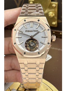 Audemars Piguet Royal Oak 26730OR Tourbillon Volante de 41 mm en Oro Rosado 904L con Dial Gris.