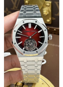 Reloj Audemars Piguet Super Clone Royal Oak Flying Tourbillon de 41 mm con Dial Rojo Vino 