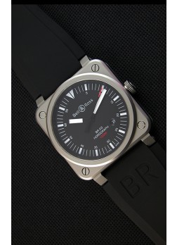 Bell & Ross BR03-92 Horograph Reloj Réplica a Espejo 1:1 - Dial Negro Correa de Goma Suiza
