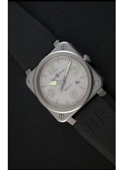 Bell & Ross BR03-92 Horolum Reloj Réplica Suizo a Espejo 1:1 Dial Gris Correa de Goma