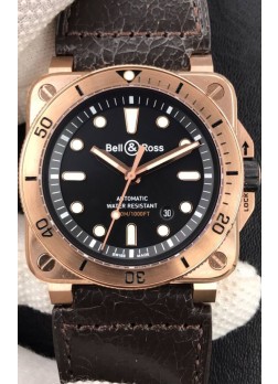 Bell & Ross BR03-92 Buzo Oro Rosado Dial Negro Reloj Réplica Suizo a espejo 1:1