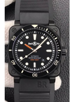 Bell & Ross BR03-92 Buzo Revestido en DLC Dial Negro Reloj Réplica Suizo a espejo 1:1