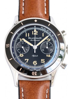 Blancpain Air Command Dial Negro Caja Acero Reloj Réplica Espejo 1:1