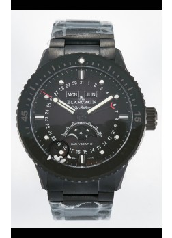 Reloj Blancpain Bathyscaphe Superclone con Caja de Cerámica y Dial Negro.