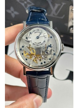 Breguet Tradition 7057BR/R9/9W6 Caja Acero Single Tourbillon Réplica Suiza Correa Azul