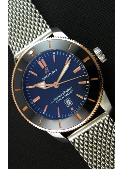 Breitling SuperOcean Heritage II B20 44MM Reloj Réplica a espejo 1:1 Dial Negro con Bisel en Dos Tonos