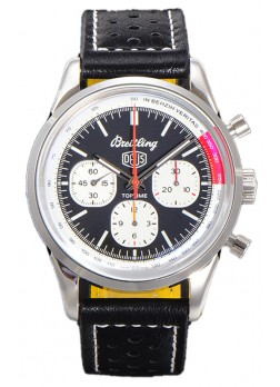 Breitling Top Time B01 Edición Deus Dial Negro Correa Piel Reloj Réplica Suiza Espejo 1:1