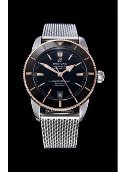 Breitling SuperOcean Heritage II 44MM Black Dial Two Tone 904L Steel 1:1 Mirror Replica
