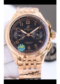 Breitling Premier B01 Chronograph 42 Edition Caja Oro Rosado Centenary Dial Marrón - Reloj Réplica Espejo 1:1