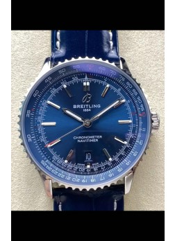 Breitling Navitimer 1 Automatic Reloj Réplica Suizo en Dial Azul - Correa de Piel