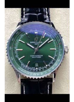 Breitling Navitimer 1 Automatic Reloj Réplica Suizo en Dial Verde - Correa de Piel