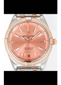 Breitling Chronomat 36MM 2 Tone Caja Oro Rosado Reloj Réplica Espejo 1:1 Dial Salmon