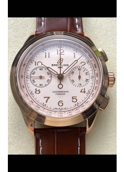 Breitling Premier B01 Chronograph 42 Edition Dial Oro Rosado  Blanco - Reloj Réplica Espejo 1:1
