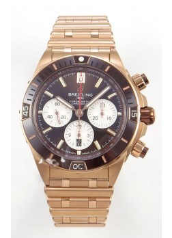 Breitling Chronomat Super Clone B01 42 Edition Swiss Caja Oro Rosado Dial Marrón 