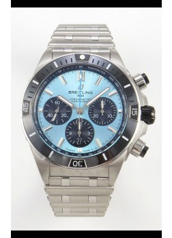 Breitling Chronomat Super Clone B01 42 Reloj Edición Suiza Acero 904L Dial Azul Hielo