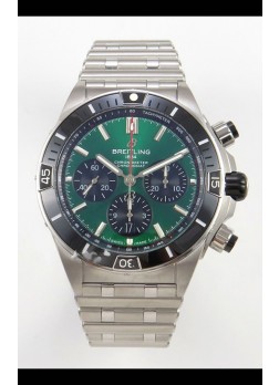 Breitling Chronomat Super Clone B01 42 Reloj Edición Suiza Acero 904L Dial Verde