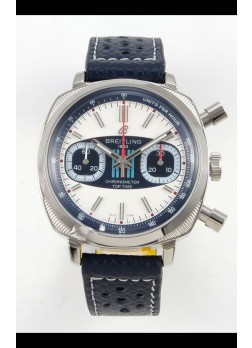 Breitling Top Time Super Clone Reloj Cronógrafo con Correa de Piel Azul