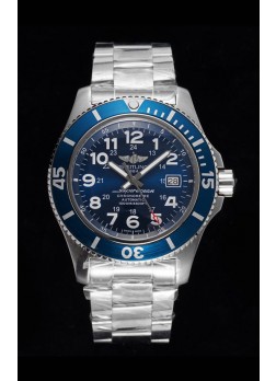 Breitling SuperOcean II 44mm 904L Caja Acero Reloj Réplica a Espejo 1:1 en Dial Azul
