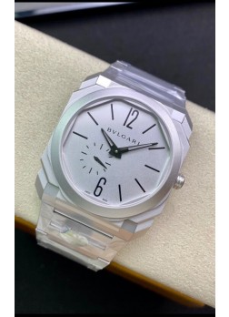 Bvlgari Octo Finissmo Edición Réplica a Espejo 1:1 Caja de Acero Inoxidable 904L Dial Blanco