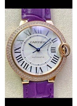 Ballon De Cartier Reloj Suizo Automático Calidad a Espejo 1:1 36MM Caja en Oro Rosado