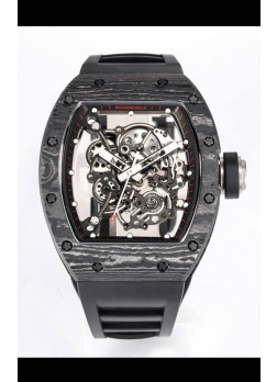 Richard Mille RM055 Caja Cerámica Negra Reloj Réplica a Espejo 1:1 Correa Negra