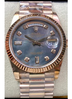 Rolex Day Date 36MM 118235 Oro Rosado Dial en Perla Reloj Réplica a Espejo 1:1