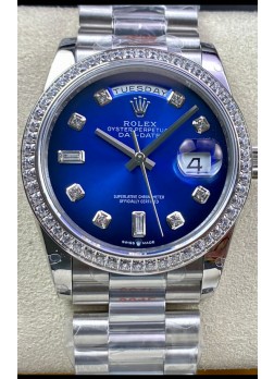 Rolex Day Date 36MM M128239-0023 Acero 904L en Dial Azul Réplica a Espejo 1:1