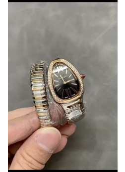 Bvlgari Edición Serpenti Reloj Caja Dos Tonos Bisel Diamantes en Calidad Espejo 1:1