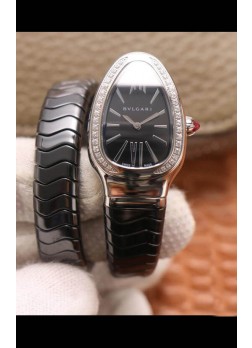 Bvlgari Edición Serpenti Reloj Réplica en Cerámica Negra Calidad a Espejo 1:1