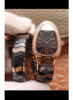 Bvlgari Edición Serpenti Reloj Réplica en Cerámica Negra Calidad a Espejo 1:1