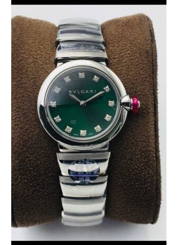 Bvlgari LVCEA Edition Reloj en Acero Inoxidable Dial Verde - Réplica a Espejo 1:1