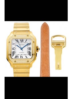 Cartier "Santos De Cartier" Mens XL Reloj Réplica a Espejo 1:1 Caja en Oro Amarillo