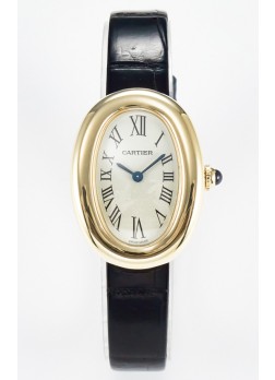 Cartier Baignoire Oro Amarillo Reloj Réplica Suizo Super Clone 1:1 Correa Negra