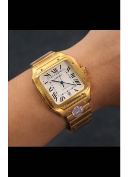 Santos De Cartier Réplica Espejo 1:1 - 40MM Reloj Movimiento Suizo Oro Amarillo