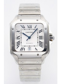 Cartier Santos De Cartier Acero 904L Dial Blanco Super Clone Reloj Réplica 40MM
